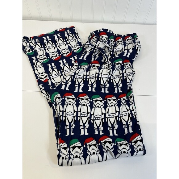 MEN’S STAR WARS CHRISTMAS STORM TROOPER IN SANTA HATS COTTON PAJAMA PANTS‎ SZ XL - Picture 4 of 7